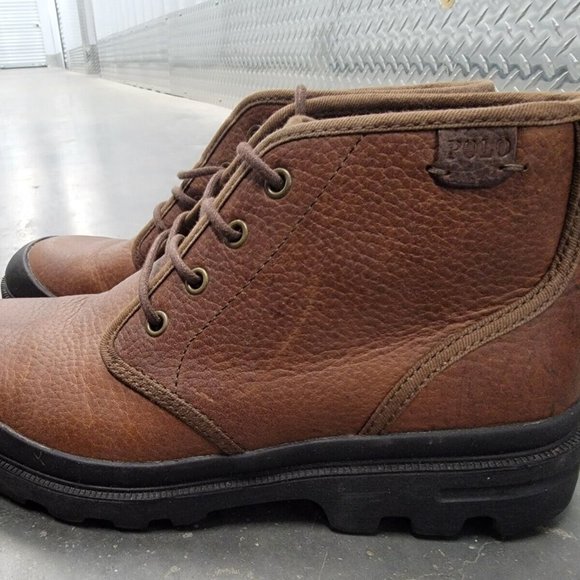 Polo Ralph Lauren Umar 11431 Men\'s Brown Leather Lace up Chukka Boots 8.5D main image 8